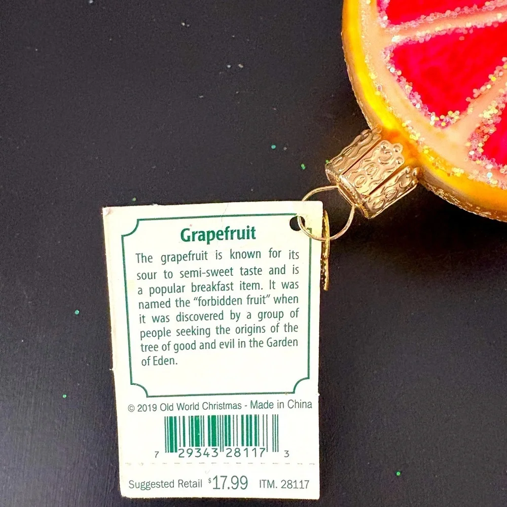 Old World Christmas Grapefruit Ornament 2019- Like New